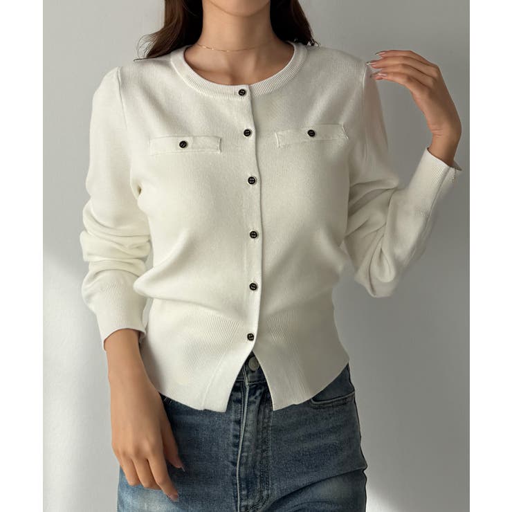 ホワイト | Louere 【最大９９.９％カット】UVカットウエストシェイプカーディガン | Louere