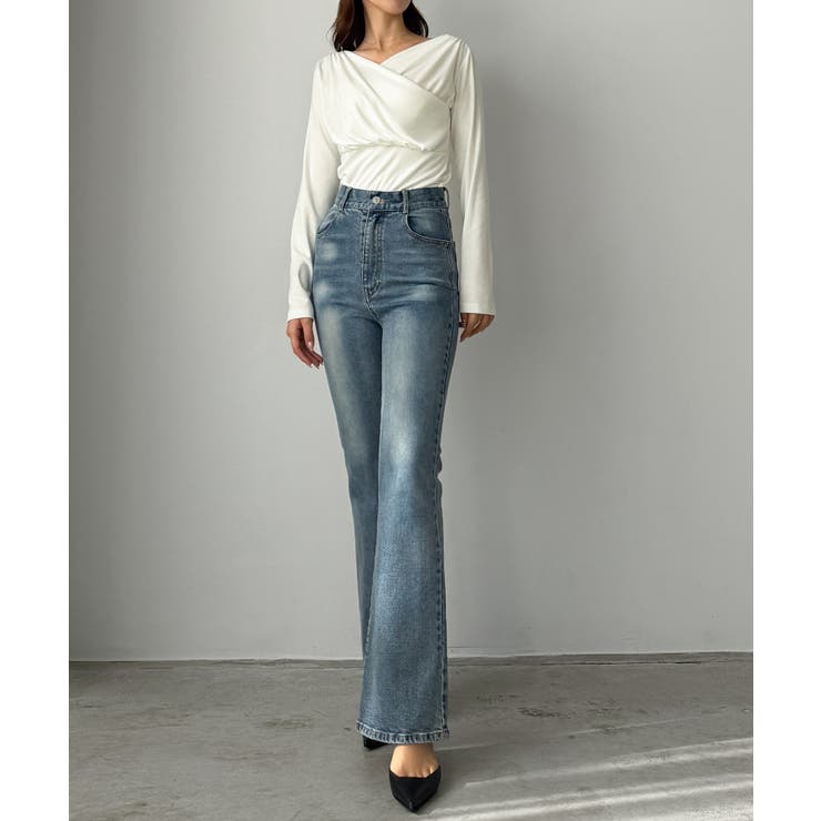 Louere 薄手カシュクールドレープカットソートップス | Louere | 詳細画像11 