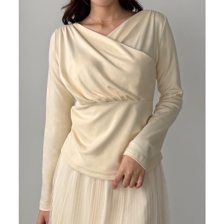 Louere 薄手カシュクールドレープカットソートップス | Louere | 詳細画像13 