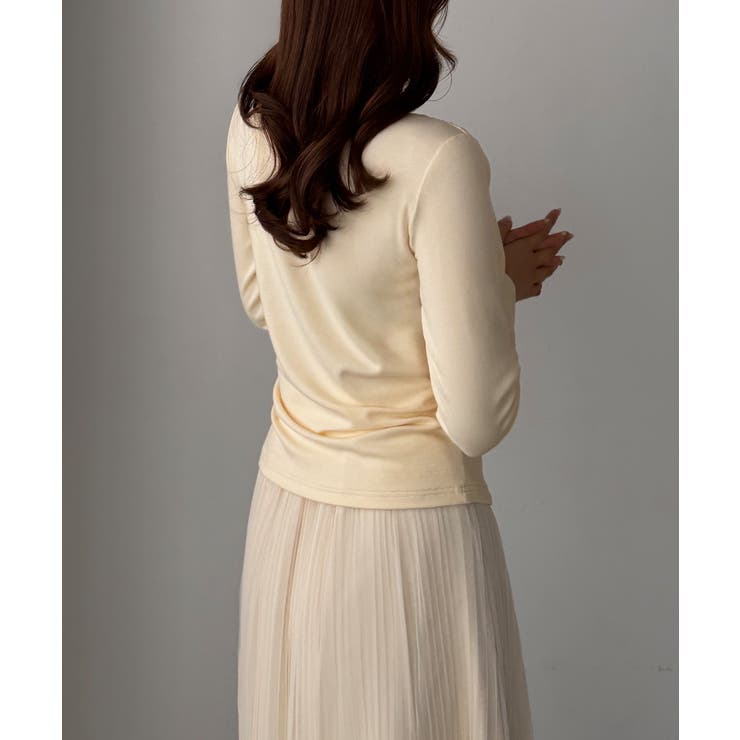 Louere 薄手カシュクールドレープカットソートップス | Louere | 詳細画像16 