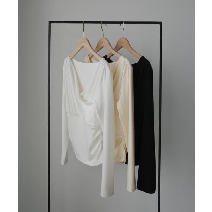 Louere 薄手カシュクールドレープカットソートップス | Louere | 詳細画像19 