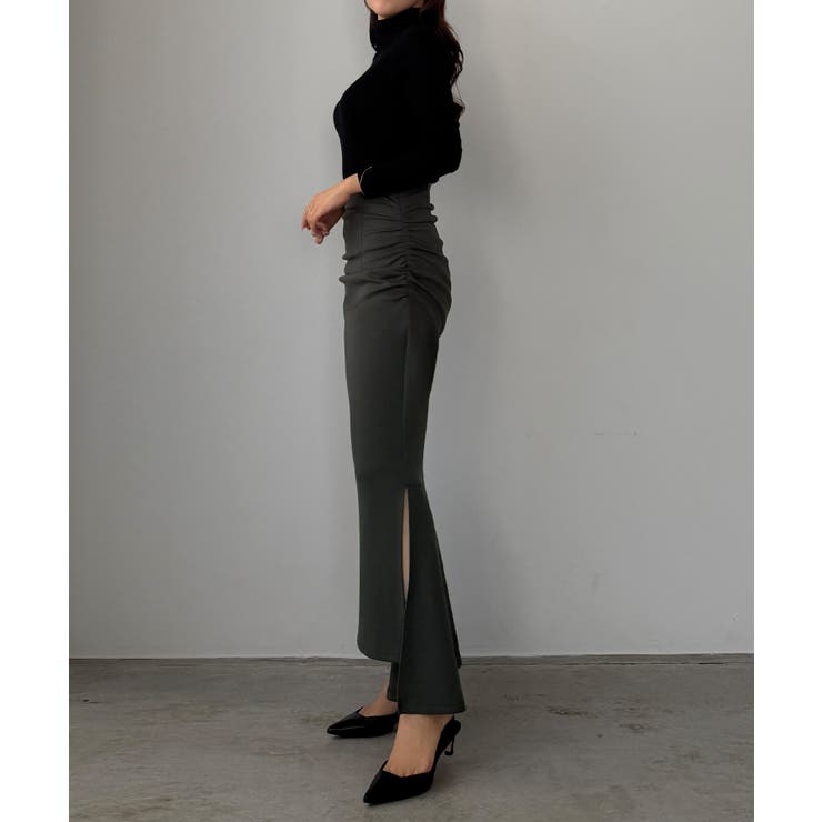 Louere サイドギャザーマーメイドポンチスカート（裏無し） | Louere | 詳細画像11 