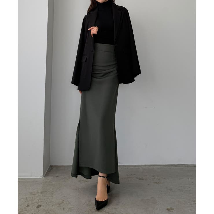 Louere サイドギャザーマーメイドポンチスカート（裏無し） | Louere | 詳細画像12 