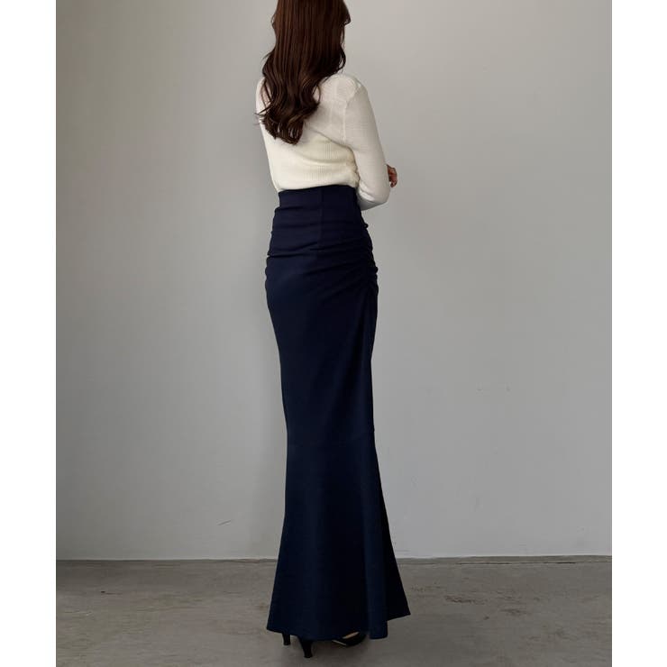 Louere サイドギャザーマーメイドポンチスカート（裏無し） | Louere | 詳細画像16 