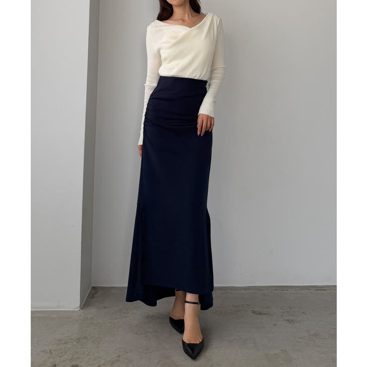 Louere サイドギャザーマーメイドポンチスカート（裏無し） | Louere | 詳細画像17 