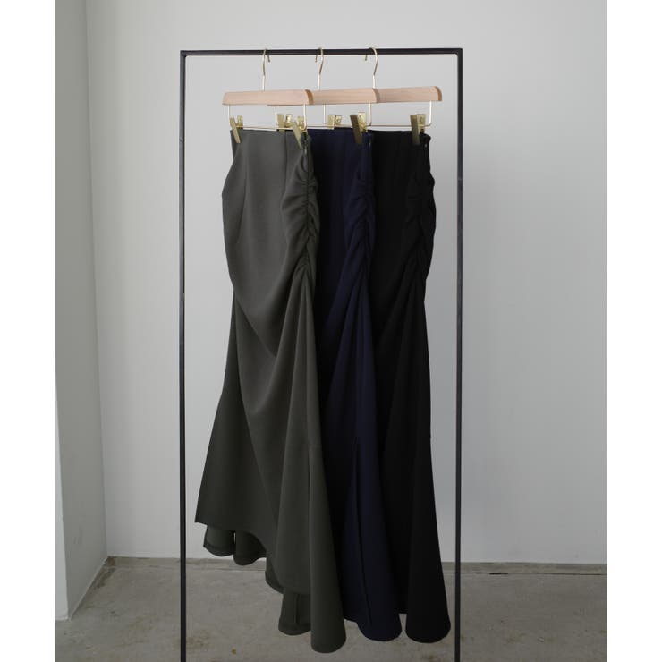 Louere サイドギャザーマーメイドポンチスカート（裏無し） | Louere | 詳細画像19 