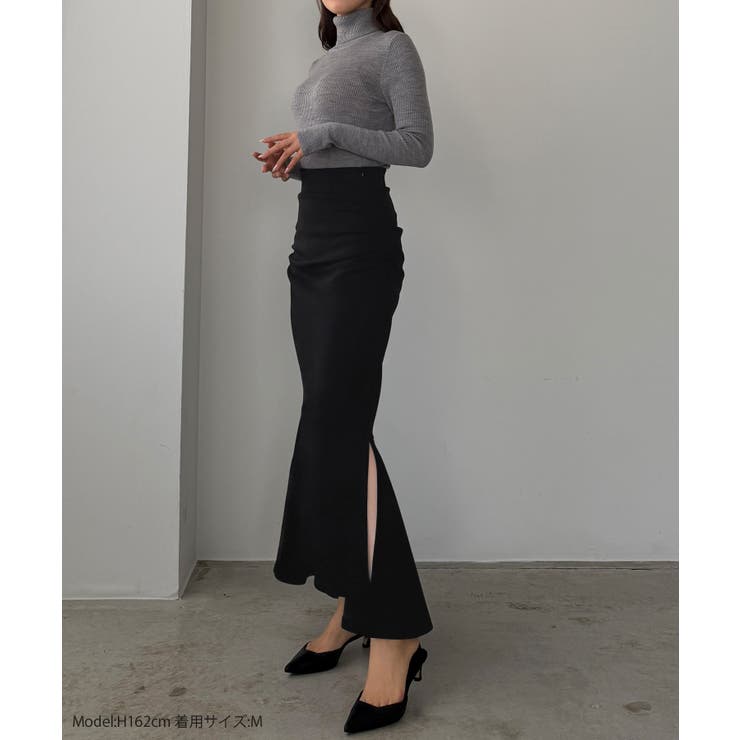 Louere サイドギャザーマーメイドポンチスカート（裏無し） | Louere | 詳細画像2 