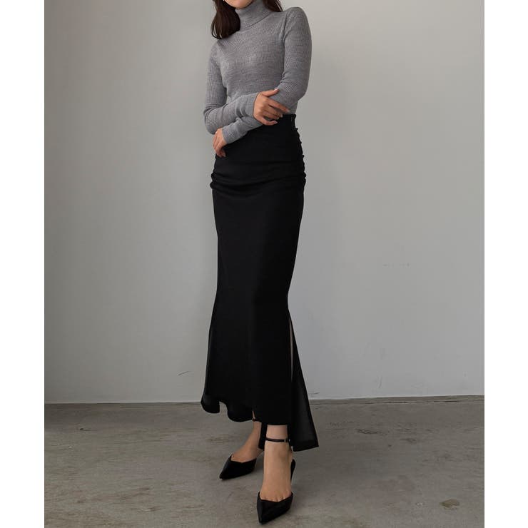 Louere サイドギャザーマーメイドポンチスカート（裏無し） | Louere | 詳細画像5 