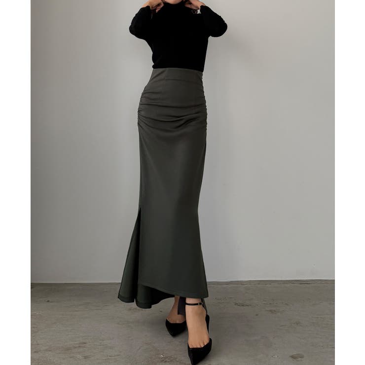 Louere サイドギャザーマーメイドポンチスカート（裏無し） | Louere | 詳細画像7 