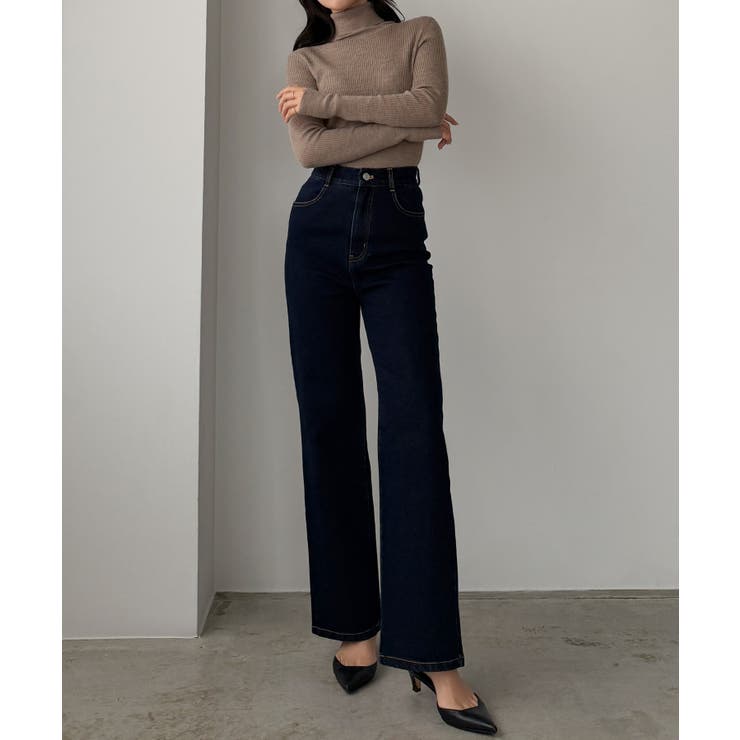 Louere ストレッチハイウエストストレートデニムパンツ | Louere | 詳細画像11 