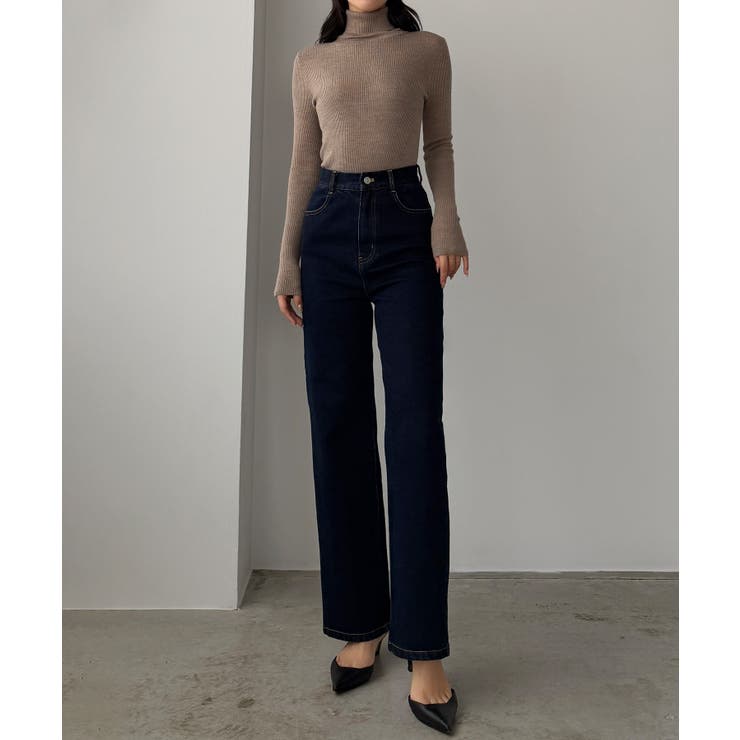 Louere ストレッチハイウエストストレートデニムパンツ | Louere | 詳細画像12 