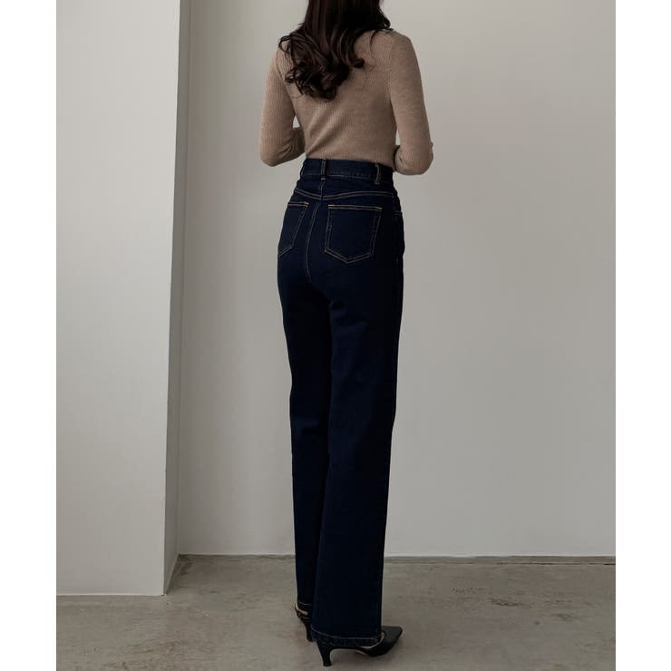 Louere ストレッチハイウエストストレートデニムパンツ | Louere | 詳細画像13 