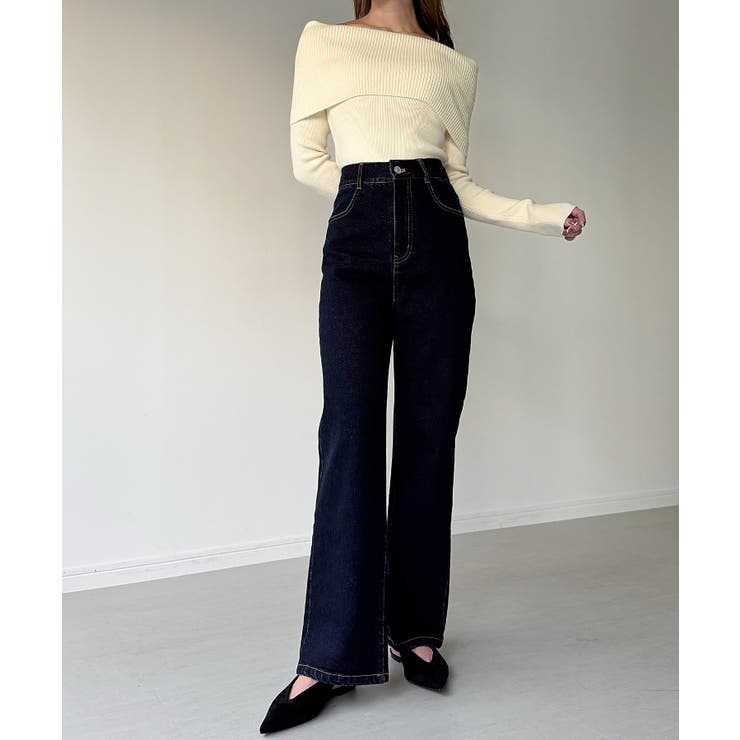 Louere ストレッチハイウエストストレートデニムパンツ | Louere | 詳細画像15 