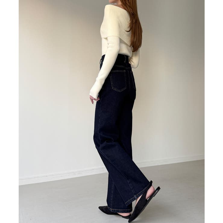 Louere ストレッチハイウエストストレートデニムパンツ | Louere | 詳細画像17 