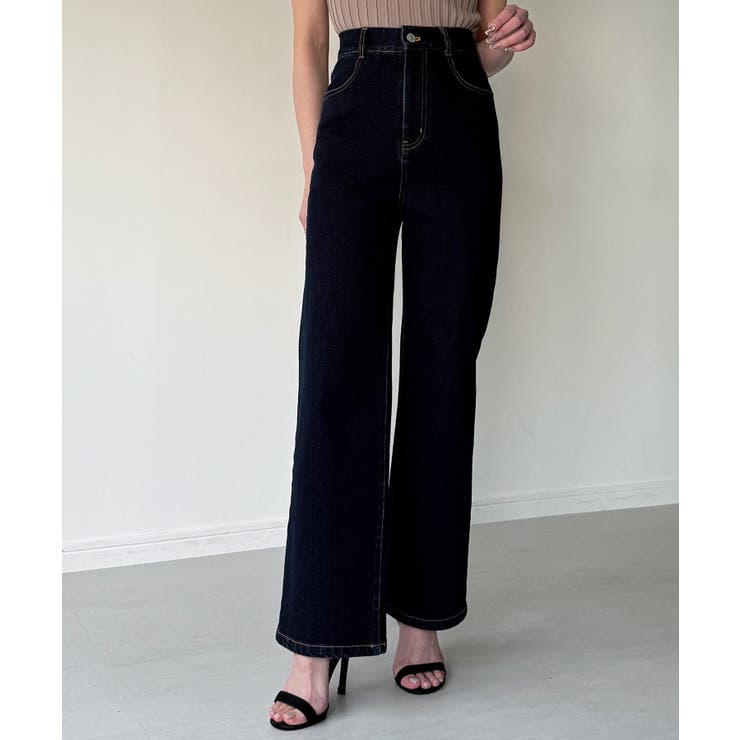 Louere ストレッチハイウエストストレートデニムパンツ | Louere | 詳細画像18 