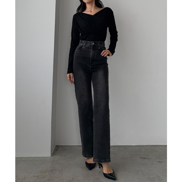 Louere ストレッチハイウエストストレートデニムパンツ | Louere | 詳細画像20 