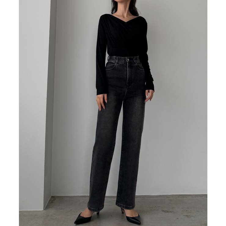 Louere ストレッチハイウエストストレートデニムパンツ | Louere | 詳細画像21 