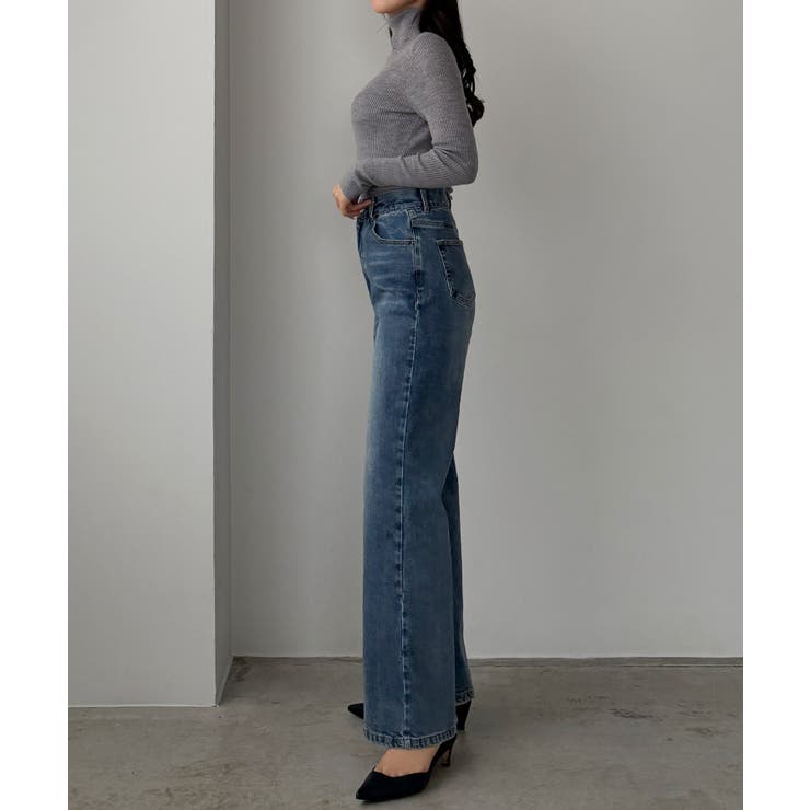 Louere ストレッチハイウエストストレートデニムパンツ | Louere | 詳細画像5 