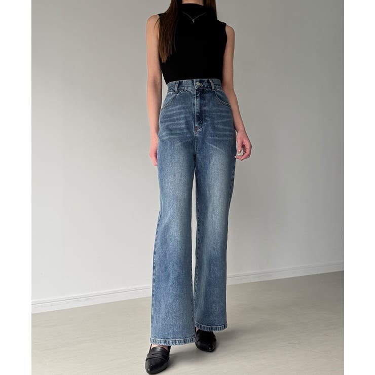 Louere ストレッチハイウエストストレートデニムパンツ | Louere | 詳細画像6 