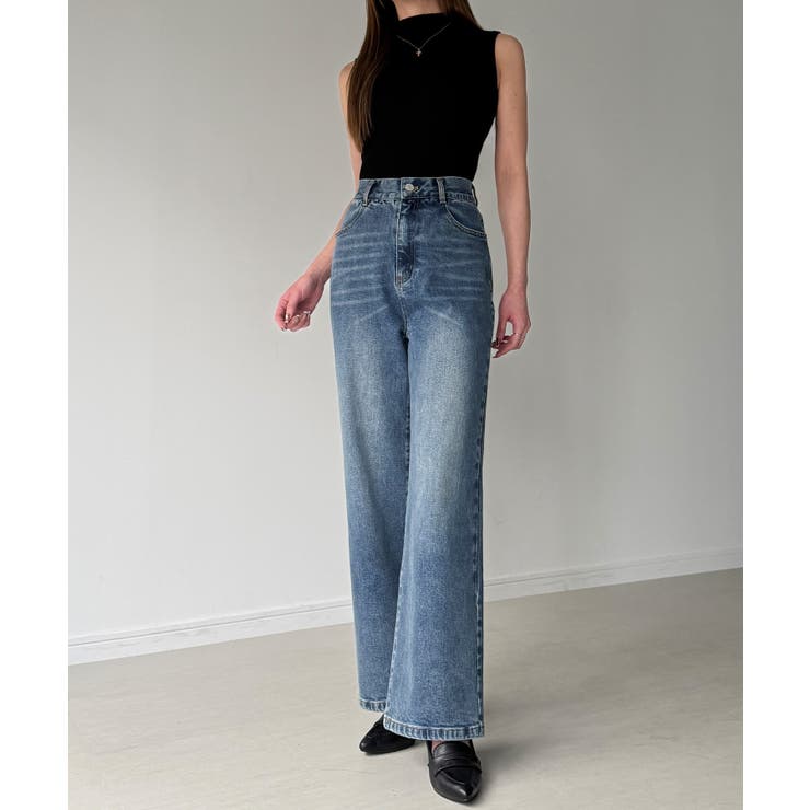 Louere ストレッチハイウエストストレートデニムパンツ | Louere | 詳細画像7 