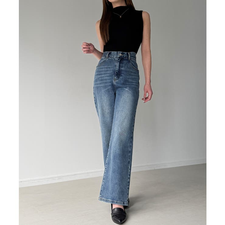 Louere ストレッチハイウエストストレートデニムパンツ | Louere | 詳細画像9 