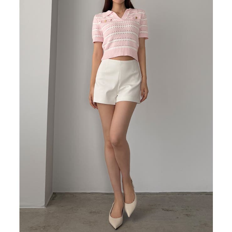 Louere スキッパー透かしあみポロニット | Louere | 詳細画像22 