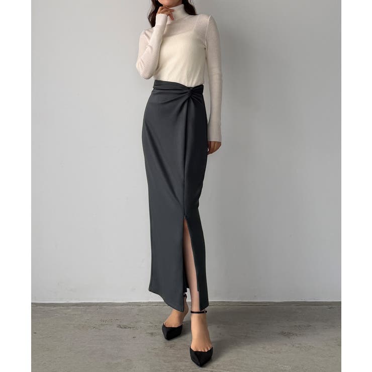 Louere ファスナースリットツイストデザインIラインスカート | Louere | 詳細画像14 