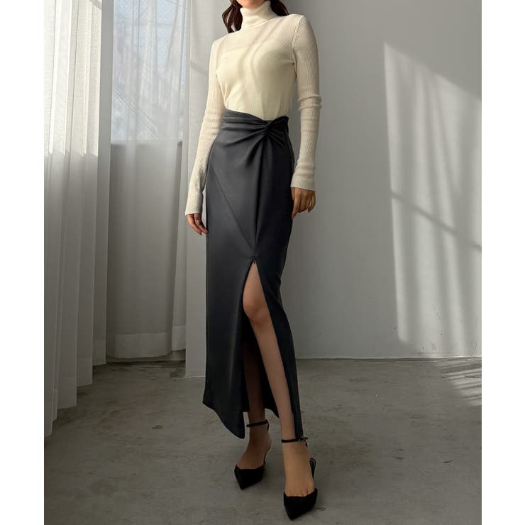 Louere ファスナースリットツイストデザインIラインスカート | Louere | 詳細画像16 