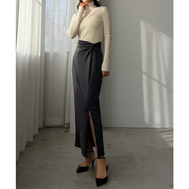 Louere ファスナースリットツイストデザインIラインスカート | Louere | 詳細画像17 