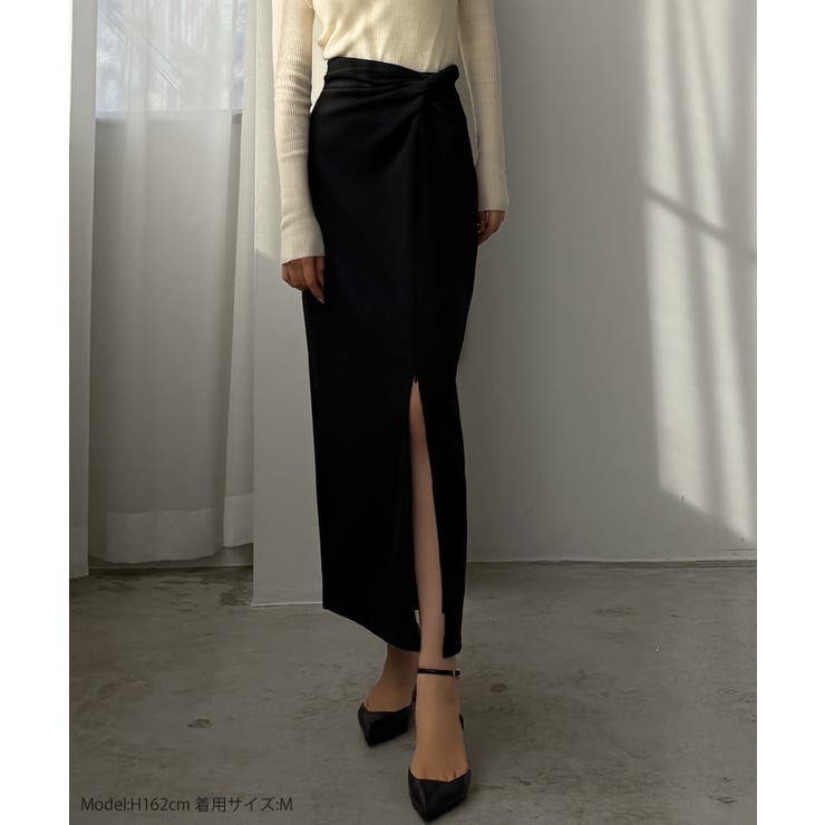 Louere ファスナースリットツイストデザインIラインスカート | Louere | 詳細画像2 