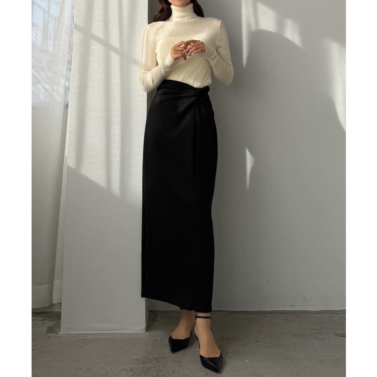 Louere ファスナースリットツイストデザインIラインスカート | Louere | 詳細画像4 