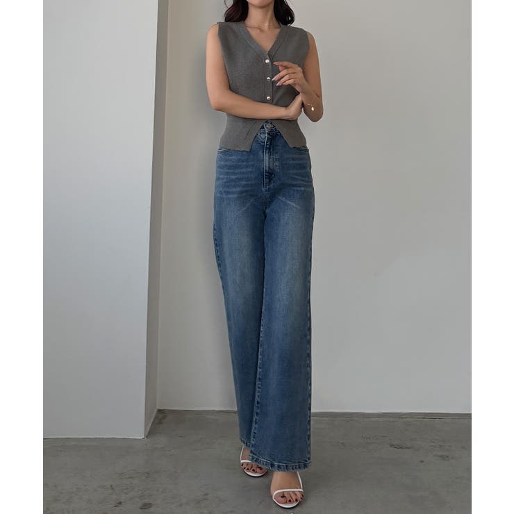 Louere 金ボタンウエストシェイプニットベスト | Louere | 詳細画像13 