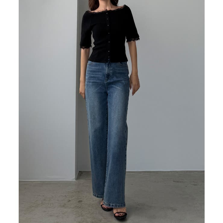 Louere オフショルレーストリムカットソートップス | Louere | 詳細画像7 