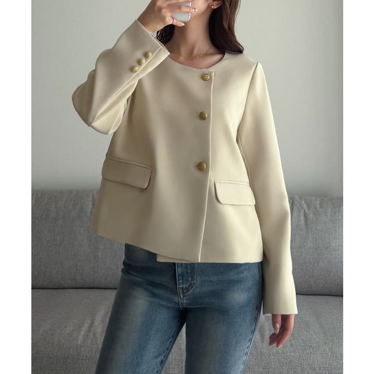 Louere ノーカラーゴールドボタンジャケット | Louere | 詳細画像14 