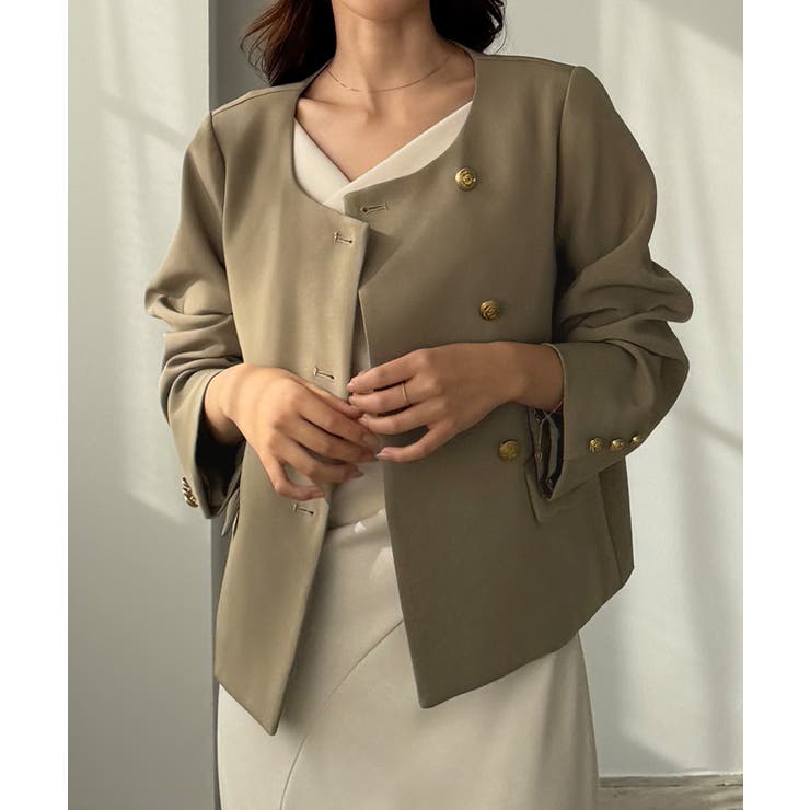 Louere ノーカラーゴールドボタンジャケット | Louere | 詳細画像18 