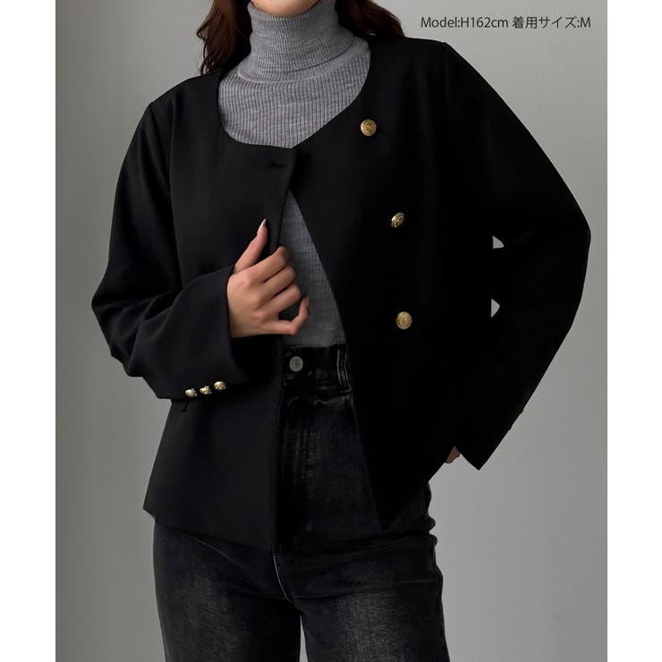 Louere ノーカラーゴールドボタンジャケット | Louere | 詳細画像2 