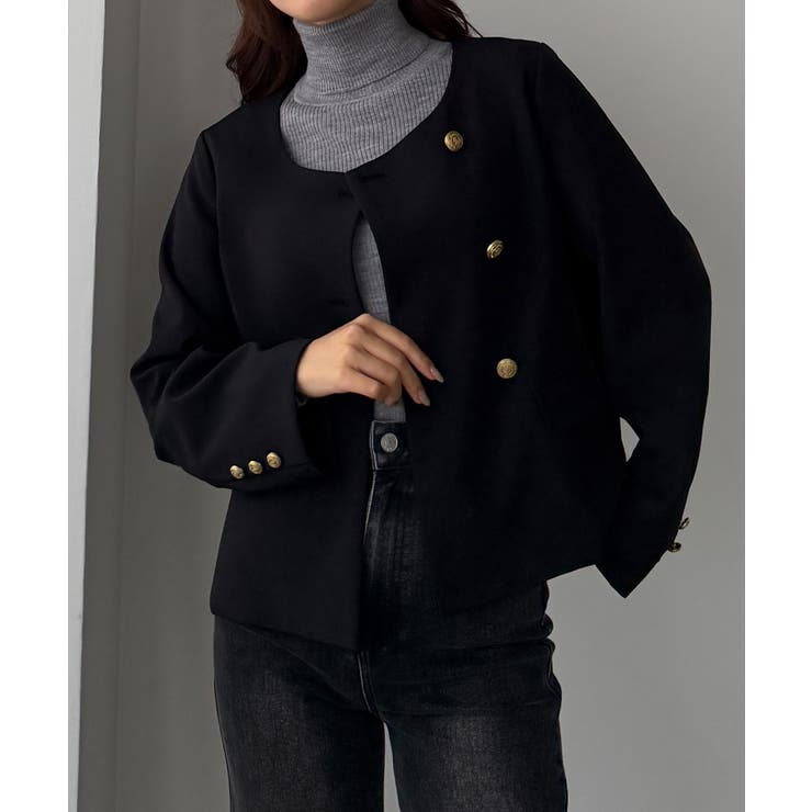 Louere ノーカラーゴールドボタンジャケット | Louere | 詳細画像4 