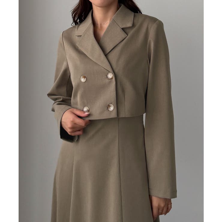 Louere バックスリットショートジャケットsetキャミフレアワンピース | Louere | 詳細画像12 