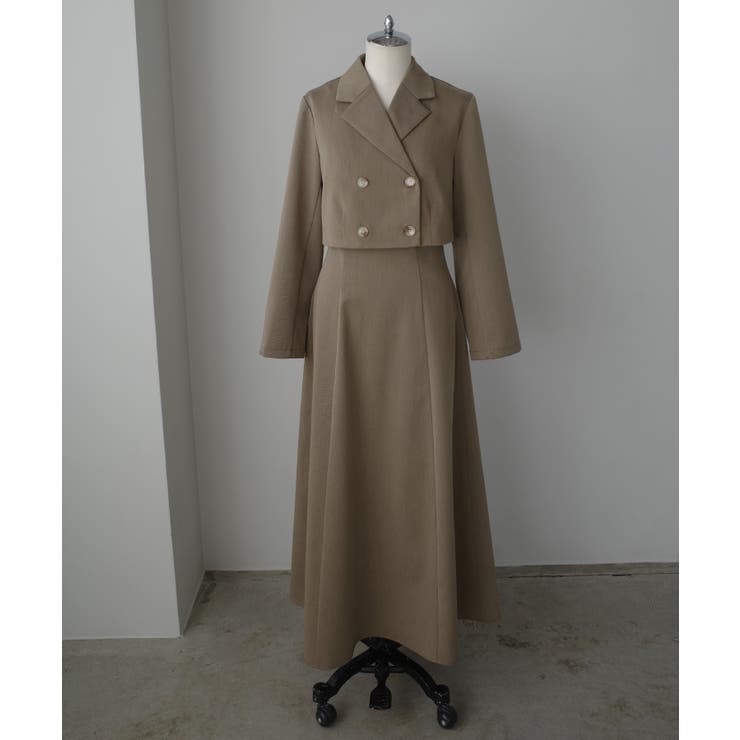 Louere バックスリットショートジャケットsetキャミフレアワンピース | Louere | 詳細画像16 