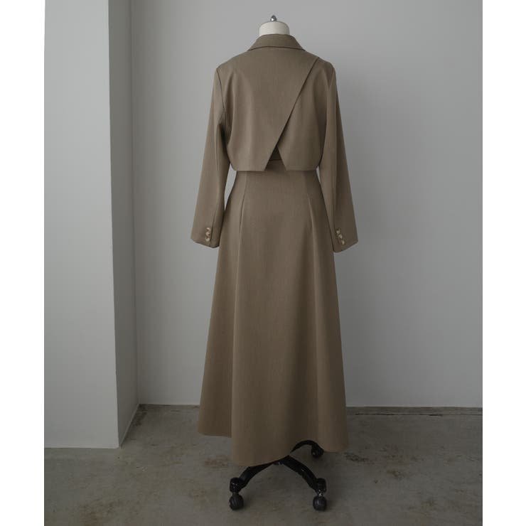 Louere バックスリットショートジャケットsetキャミフレアワンピース | Louere | 詳細画像17 