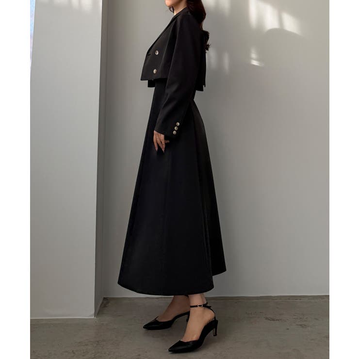 Louere バックスリットショートジャケットsetキャミフレアワンピース | Louere | 詳細画像26 