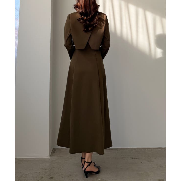 Louere バックスリットショートジャケットsetキャミフレアワンピース | Louere | 詳細画像28 