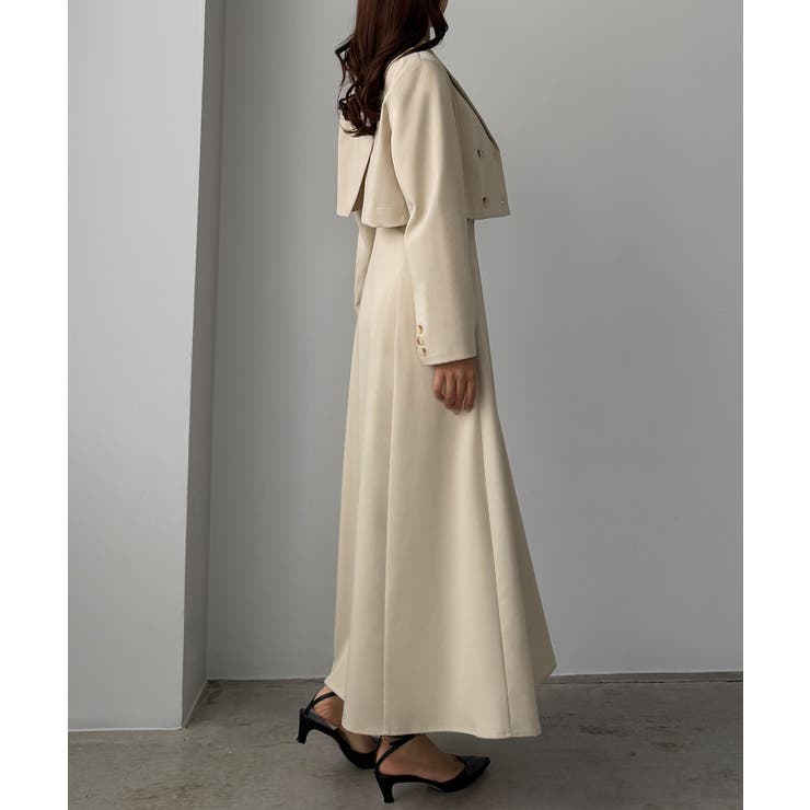 Louere バックスリットショートジャケットsetキャミフレアワンピース | Louere | 詳細画像7 