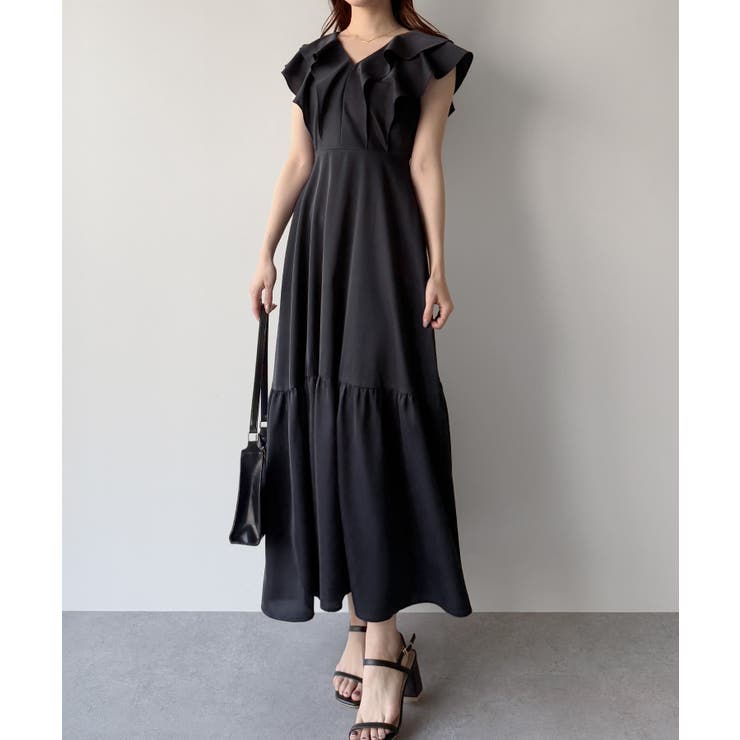★関税込★CHICLINE★フリルスリーブティアードワンピース★ 日本未入荷☆CHICLINE☆フリルスリーブティアードワンピース