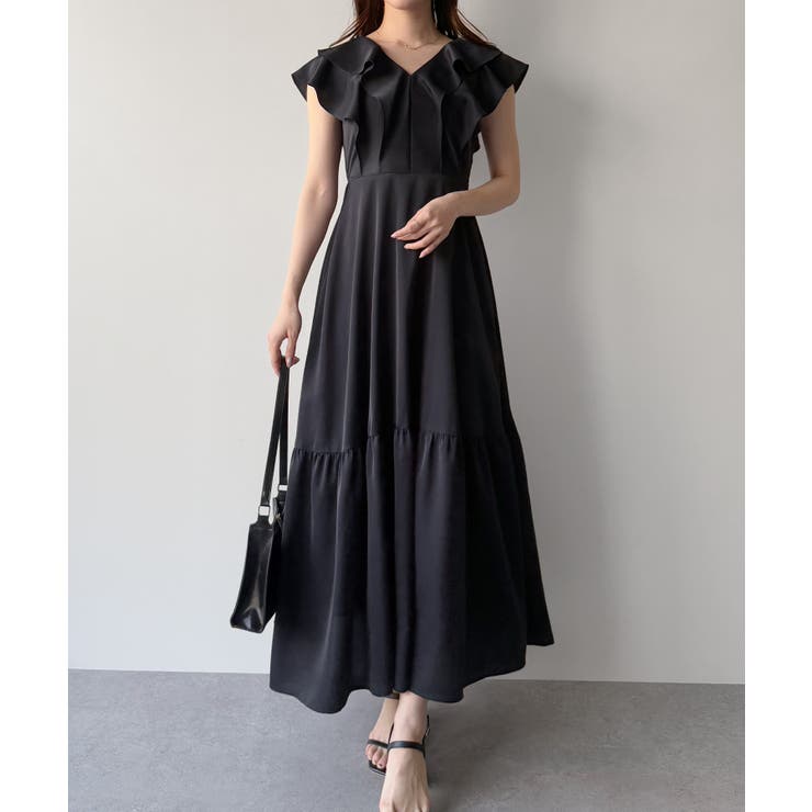 ★関税込★CHICLINE★フリルスリーブティアードワンピース★ 日本未入荷☆CHICLINE☆フリルスリーブティアードワンピース