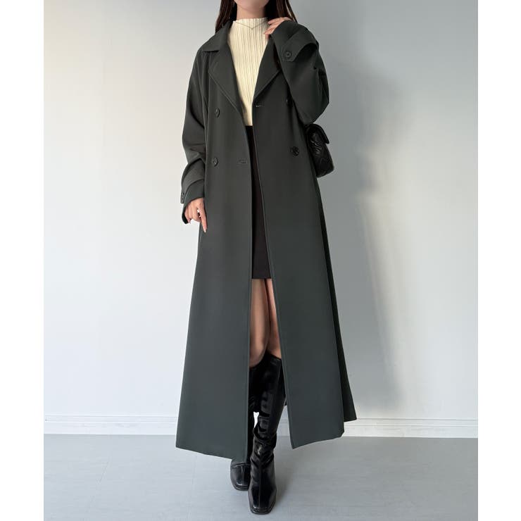 mipiarl バックレースアップロングトレンチコート[品番：AMTW0012700
