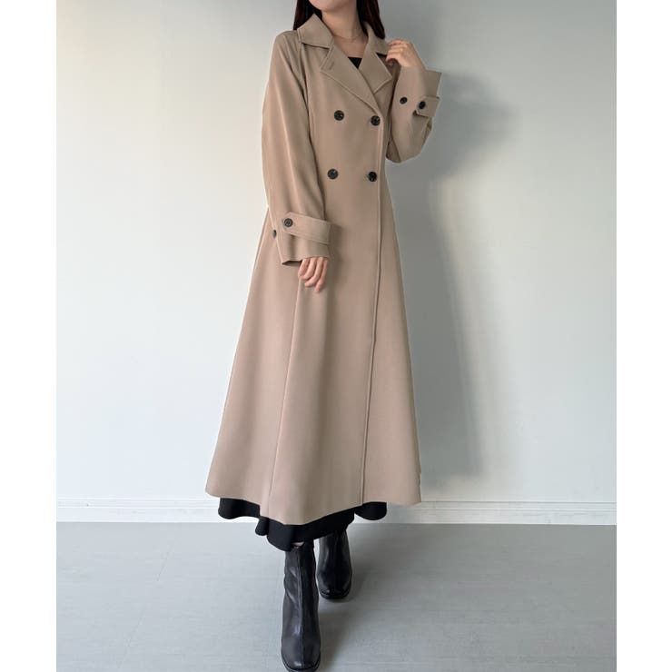 mipiarl  バックレースアップロングトレンチコート | JUNOAH | 詳細画像12 