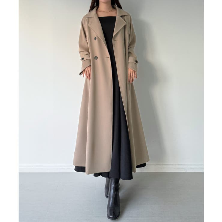mipiarl  バックレースアップロングトレンチコート | JUNOAH | 詳細画像13 