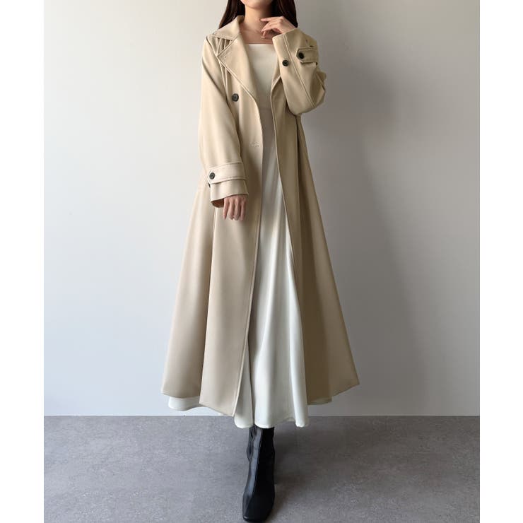 ☆アリーム　チュールトレンチコート　ベルト　ワンピース　アウター　ロング 楽天市場】サテントレンチコート ワンピース コート トレンチコート