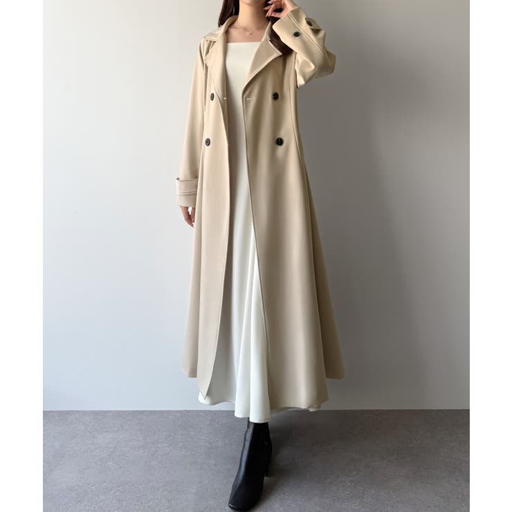 mipiarl  バックレースアップロングトレンチコート | JUNOAH | 詳細画像5 
